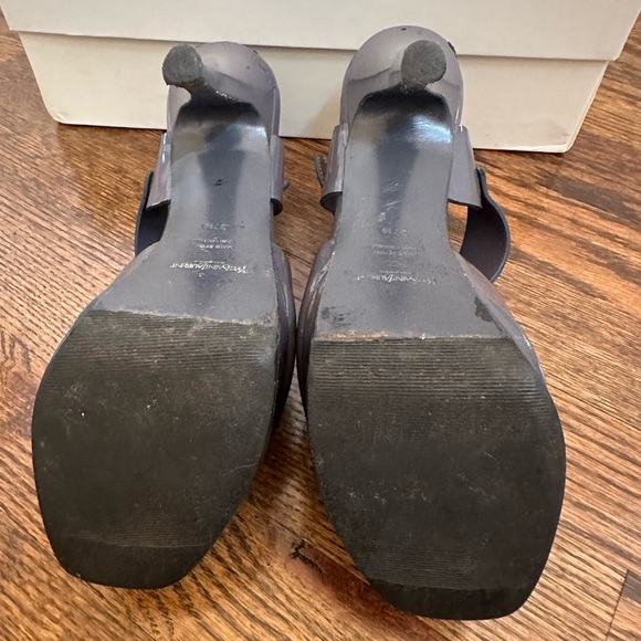 Yves Saint Laurent gray strappy platforms heels. Size 37.5. - Picture 9 of 12